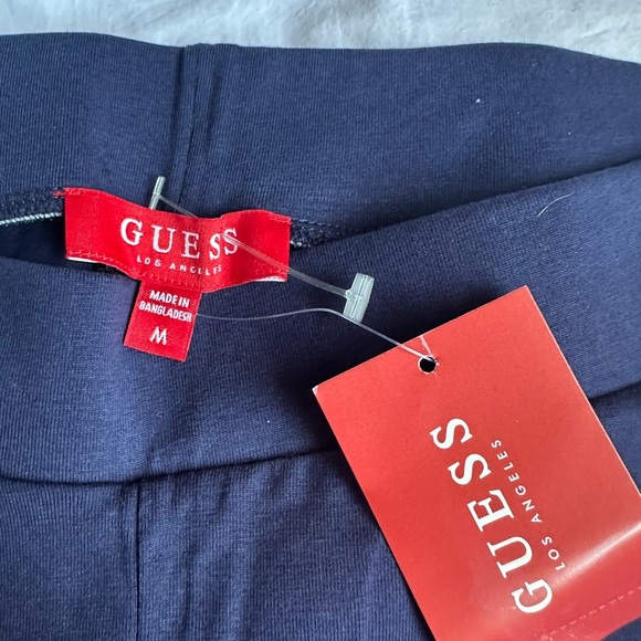 Guess Kids Dark Blue Leggings with Red Logo and Mesh - Picture 3 of 3